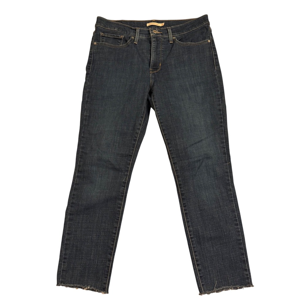 Levis 311 Shaping Skinny Jeans Womens 30 Dark Wash Blue Raw Hem Denim 19633-0118